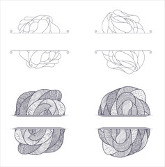 Set with abstract shapes. 