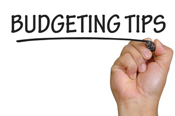 hand writing budgeting tips