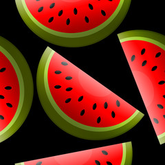 Vector juicy watermelon seamless pattern