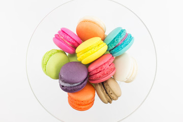 Macaron on white background.