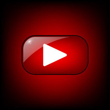 Red Video Button EPS 10