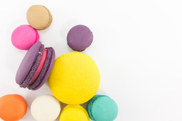 Macaron on white background.