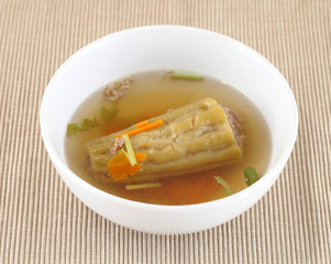 Bitter Gourd Soup with Pork in a Bowl