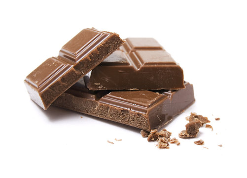 Milk chocolate isolated on white background