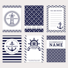 Sea banners. Vector card templates.