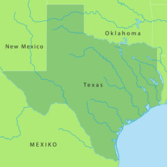 Texas - Karte in Grün