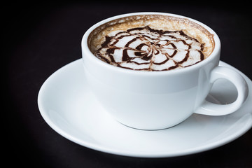 Closeup Latte art coffee