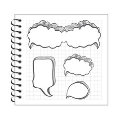 Illustration of scribble speech bubble set