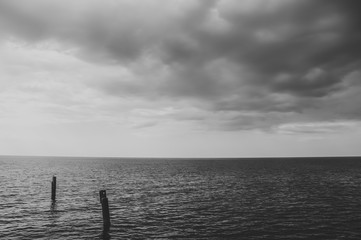 Black and white seascape