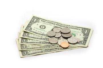 $1 Tickets and Coins - Isolated