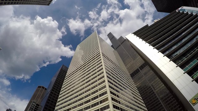 Chicago Skyscrapers From The Architecture Foundation River Cruise. Image Stabilization Movement.