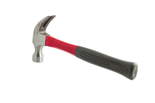 Red Hammer On White Background