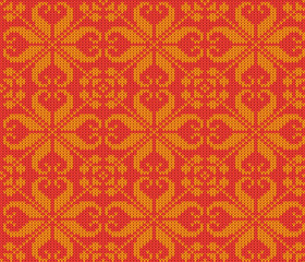 vector knitting seamless background: christmas ornament