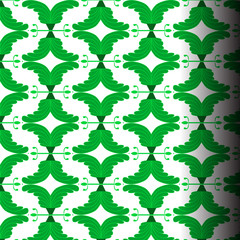 Patterned green leaves
