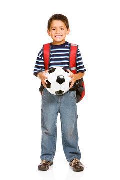 Student: Boy Holding Soccer Ball