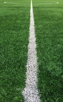 White Stripe Line to Center of The Green Soccer Field used as Template