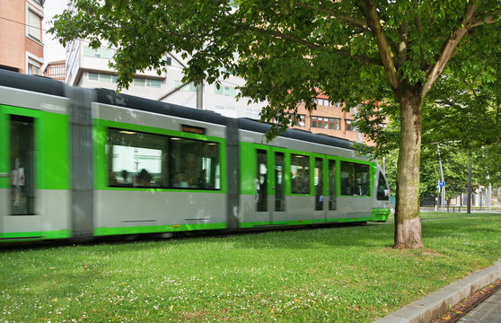 Moving tram.
