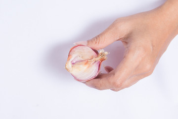 Handle onion half.
