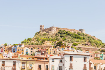 Bosa, Stadt, Altstadt, Altstadthäuser, Burg, Festung, Castello di Serravalle, Aussichtspunkt,...