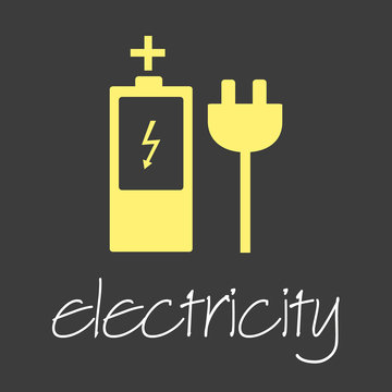 electricity symbol and icon simple banner eps10