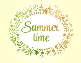 Vector floral frame summer time