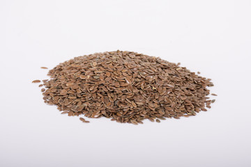 flaxseed on white background