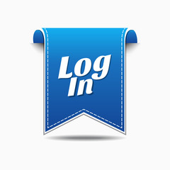 log In Blue Vector Icon Design