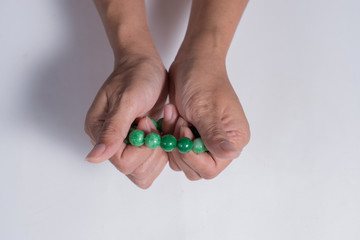 Women with handmade bracelets.