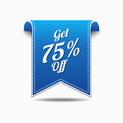 Get 75 Percent Blue Vector Icon Design