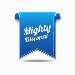 Mighty Discount Blue Vector Icon Design