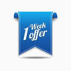 1 Week Offer Blue Vector Icon Design