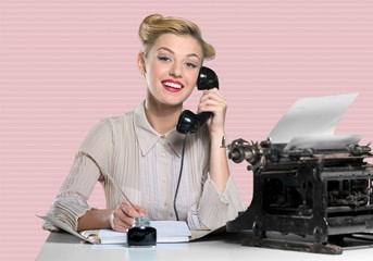 Secretary, stamp, old fashioned.