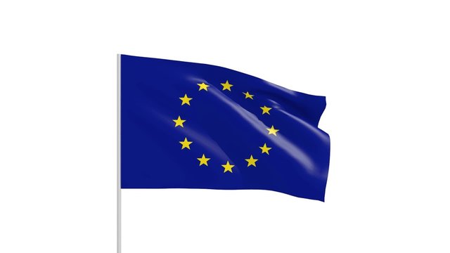 UE flag with metal pole
