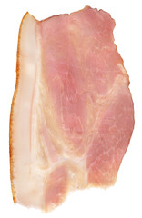 Smoked Pork Belly Bacon Rasher isolated on White Background.