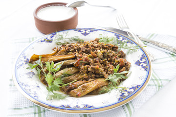 eggplant kebab with yogurt