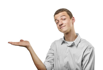 Man showing open hand