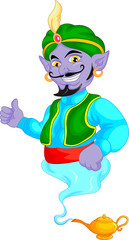 Friendly genie cartoon