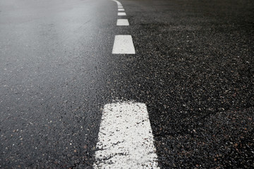 Wet asphalt road