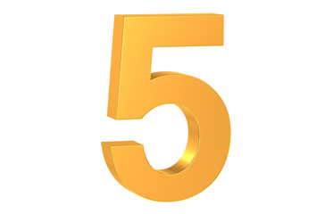 Fototapeta premium golden number 5