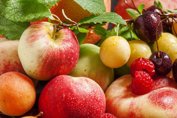 Summer fruit, still life, selective focus