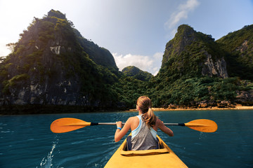 Lady with the kayak