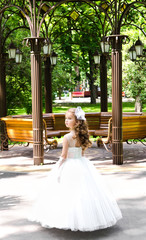Adorable smiling little girl in princess dress © svetamart
