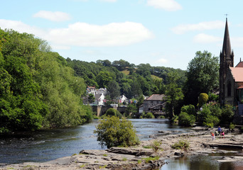 Fototapeta na wymiar River Dee at Llangollen in Denbighshire.