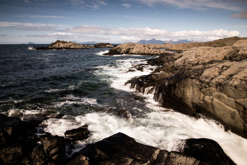 beat of waves on a beach on Lofoten Islands