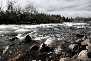 fast river flow - Lofoten Islands, Norway