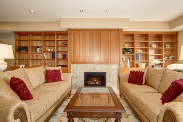 Classic living room with state of the art hom with brilliant dec