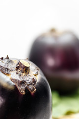 large round eggplant of a vegetable indigenous to Kyoto. Japan / Kamonasu, large round eggplant of Kyo-yasai (vegetable indigenous to Kyoto)