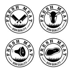 fresh meat labels set