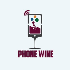 phone wine concept