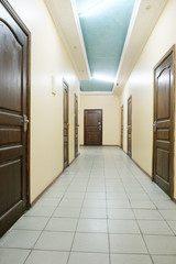 Interior of a dark corridor